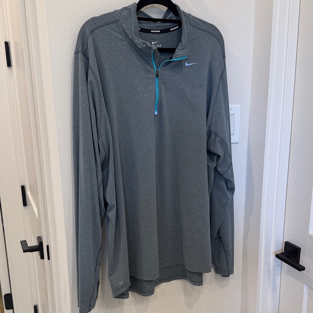 Nike Heather Gray Quarter-Zip Pullover